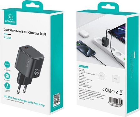 USAMS CC260 20W GaN Mini Fast Charger (EU)