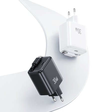USAMS 30W Charger with Type-C Retractable Cable